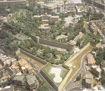 The city walls of Rome around the Vatican