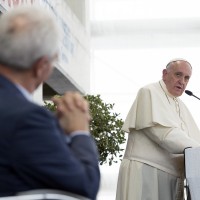 Pope Francis visits Pentecostals, reunites with longtime friend