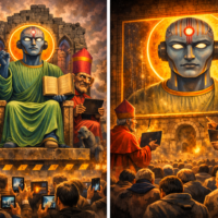 DEUS EX MACHINA: Quando a Inteligência Artificial Começa a Ocupar o Lugar de Deus ChatGPT Image 22 de fev. de 2026, 12_04_13