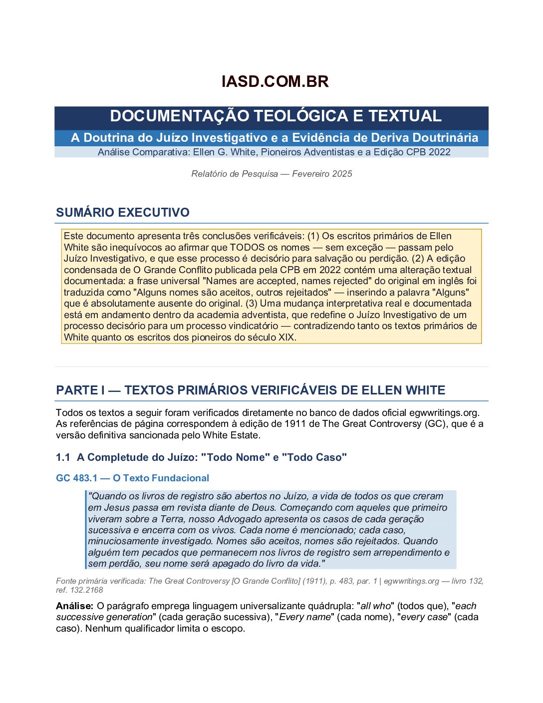 Juizo Investigativo - Relatorio Completo