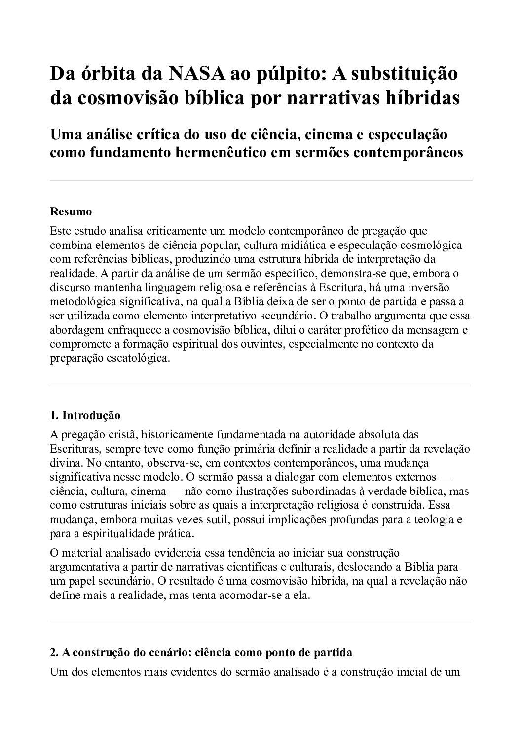 Análise de Sermão de Michelson Borges sobre A Invasão Extraterrestre Análise de Sermão de Michelson Borges sobre A Invasão Extraterrestre