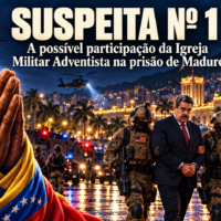 Mãos em oração e escolta em Caracas